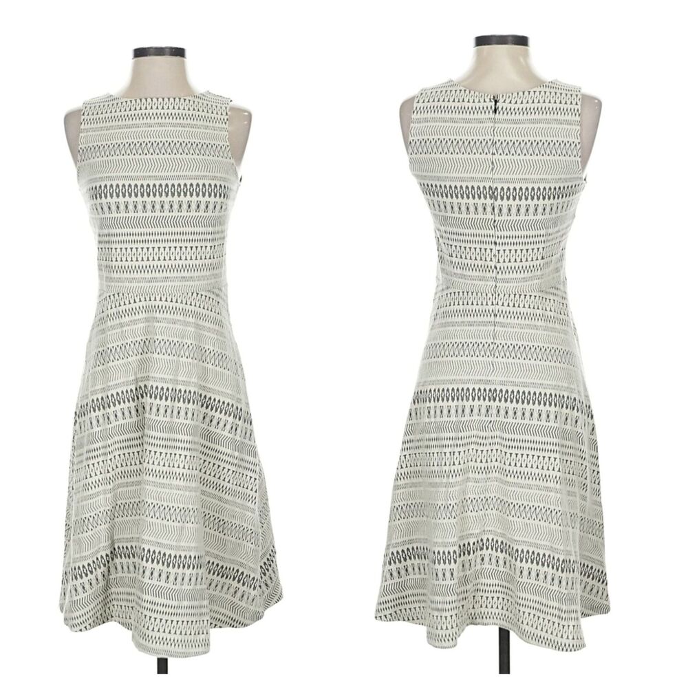 Banana Republic A-line Sleeveless Geometric jacquard Midi Dress Size 8P Aztec